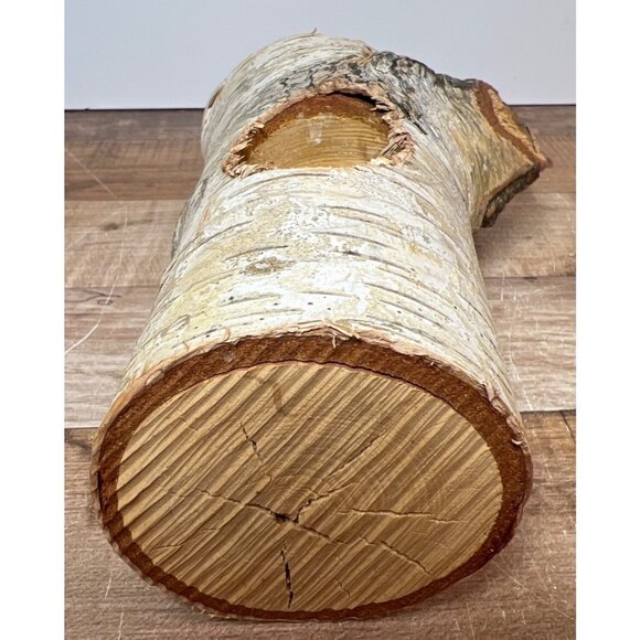 Rustic Birch Wood Candle Holder With Natural Knot Holes For Decor - Picture 3 of 7